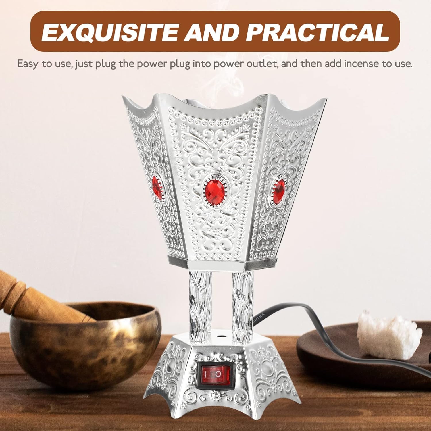 SEWACC Bakhoor Electric Incense Burner Silver