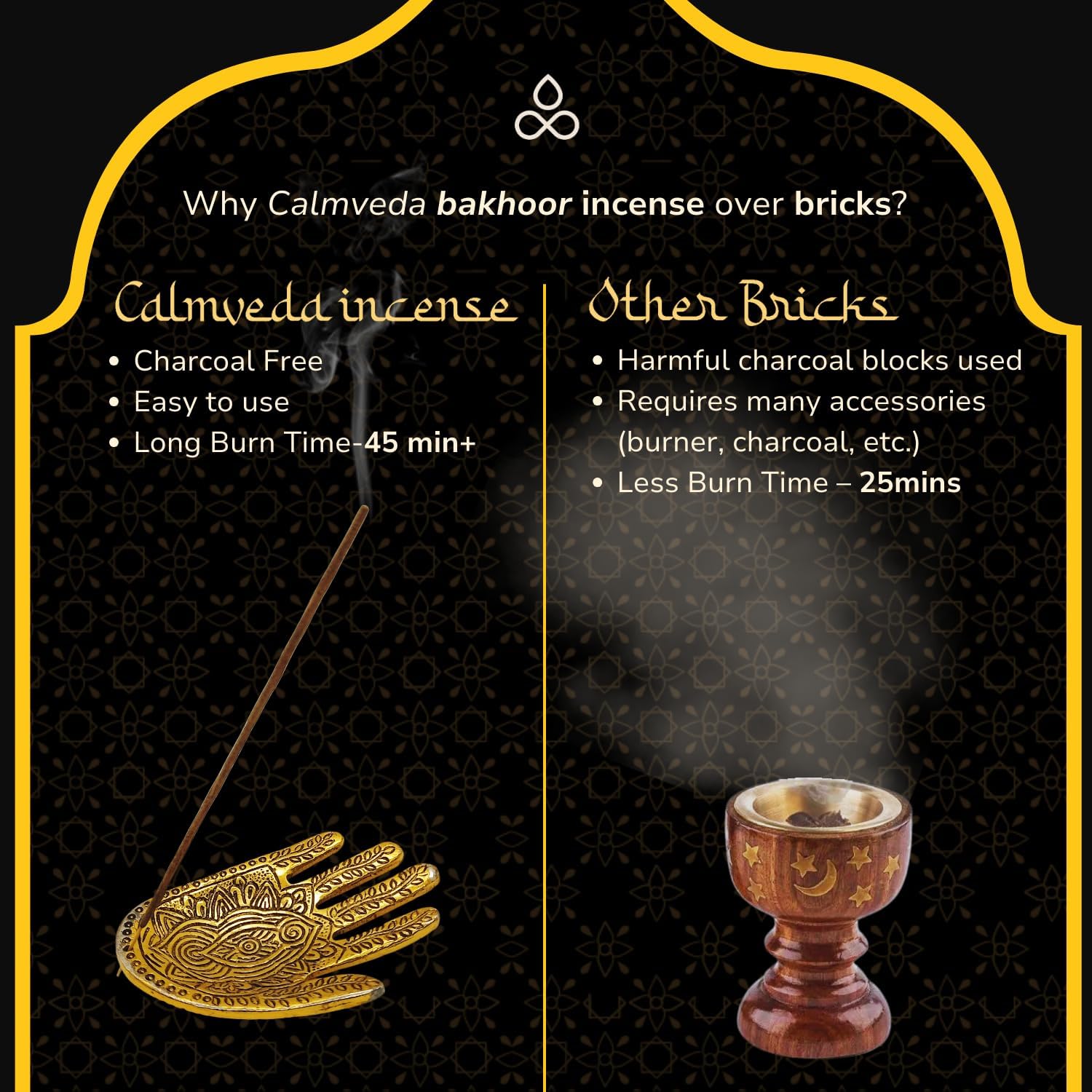Calmveda Arabian Oud Bakhoor Incense Sticks - 3 Variants 40 Sticks