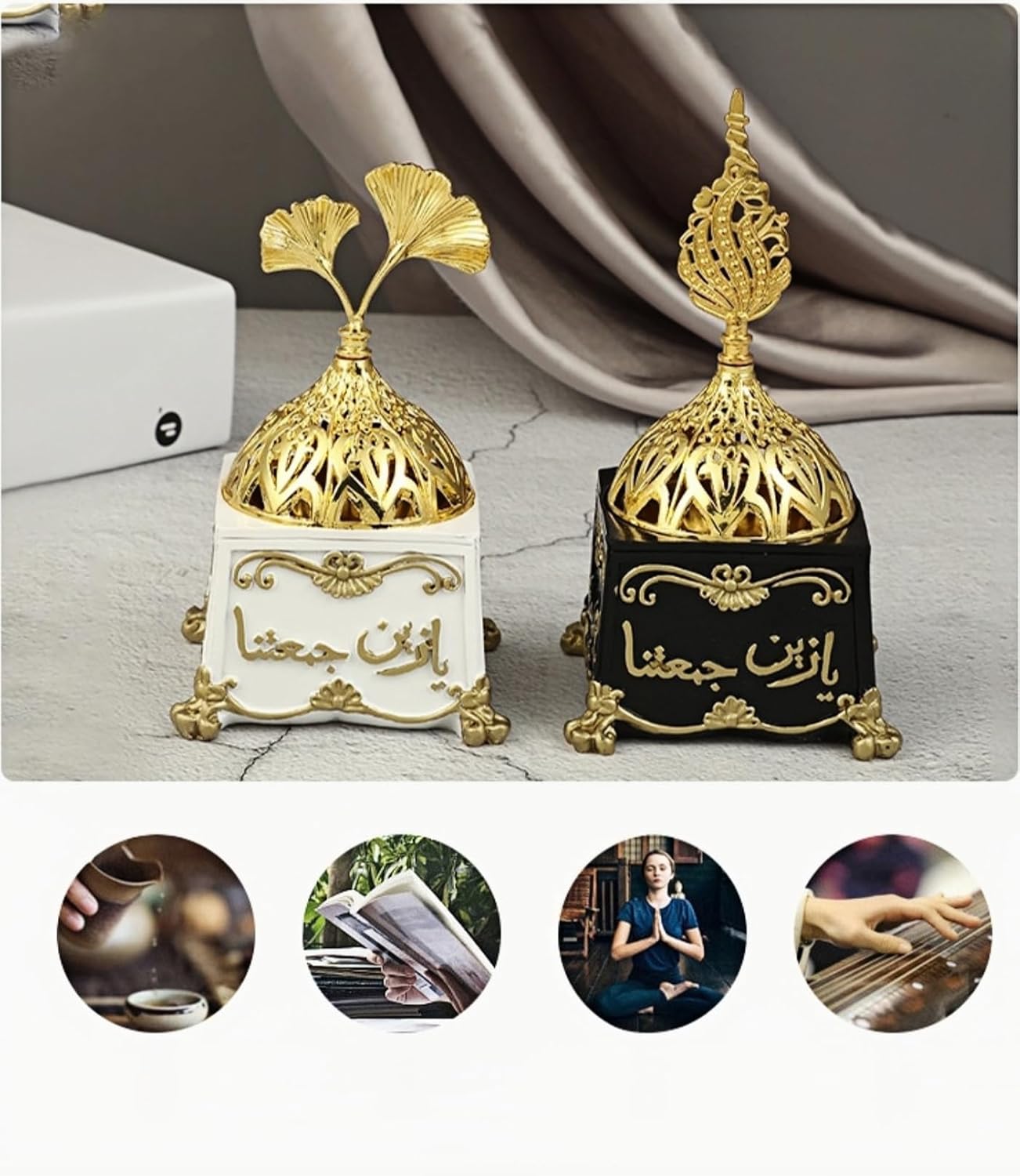 Zen Meditation Incense Burner - Resin Aromatherapy Decor for Home and Office