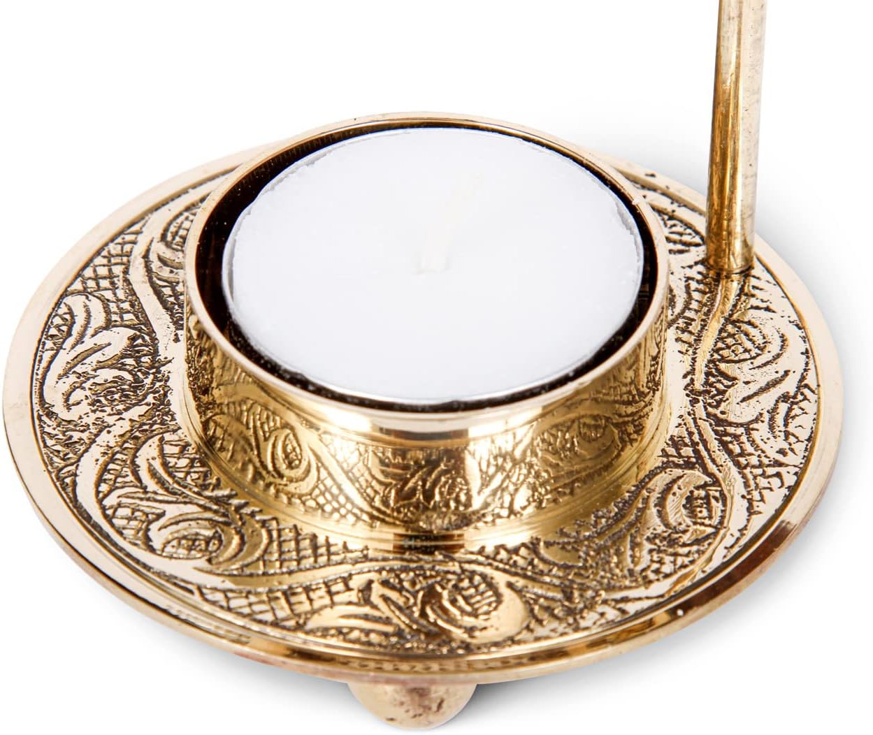 Brass Resin Incense Burner with Wooden Base
