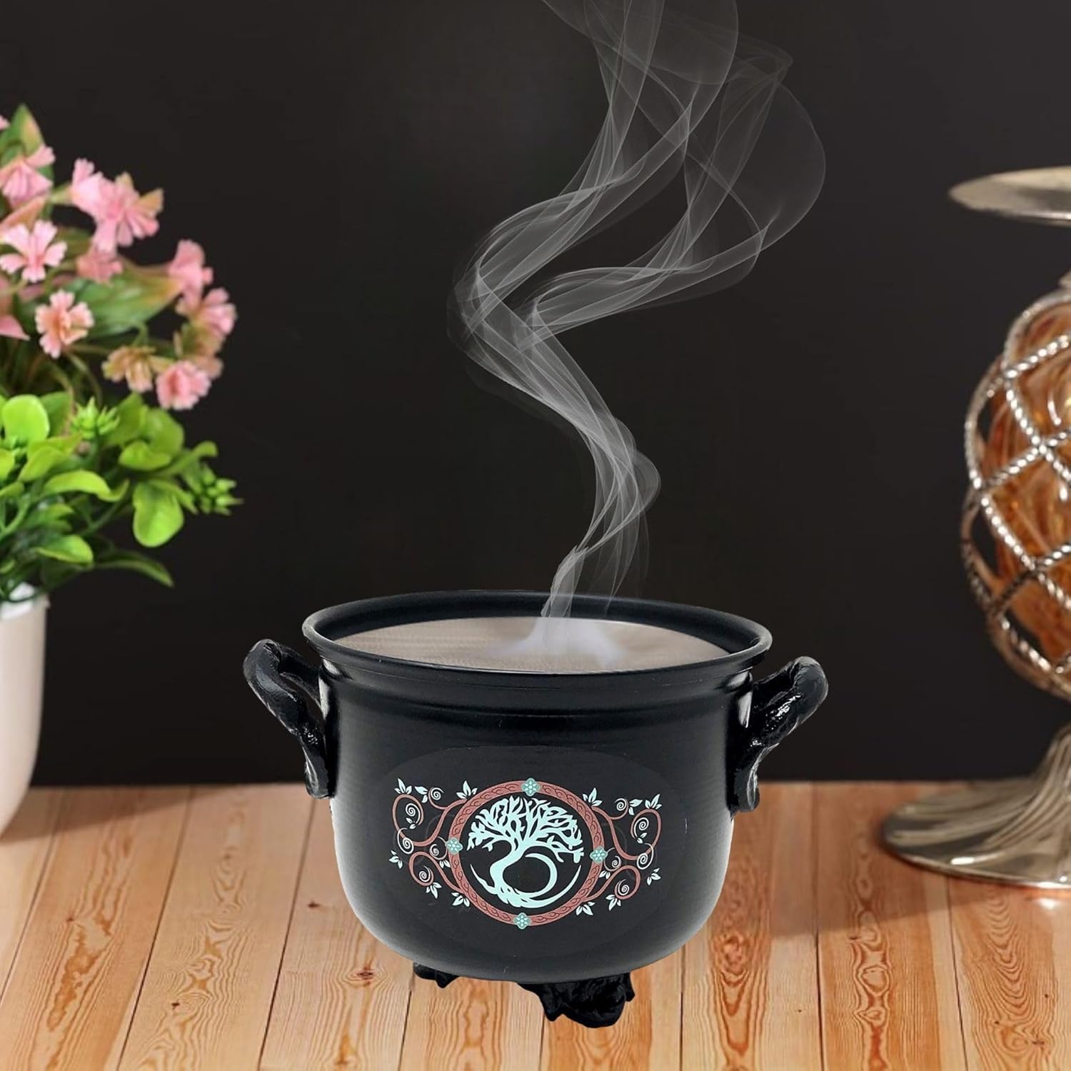 Vrinda Tree of Life Iron Incense Burner - Decorative for Meditation and Rituals