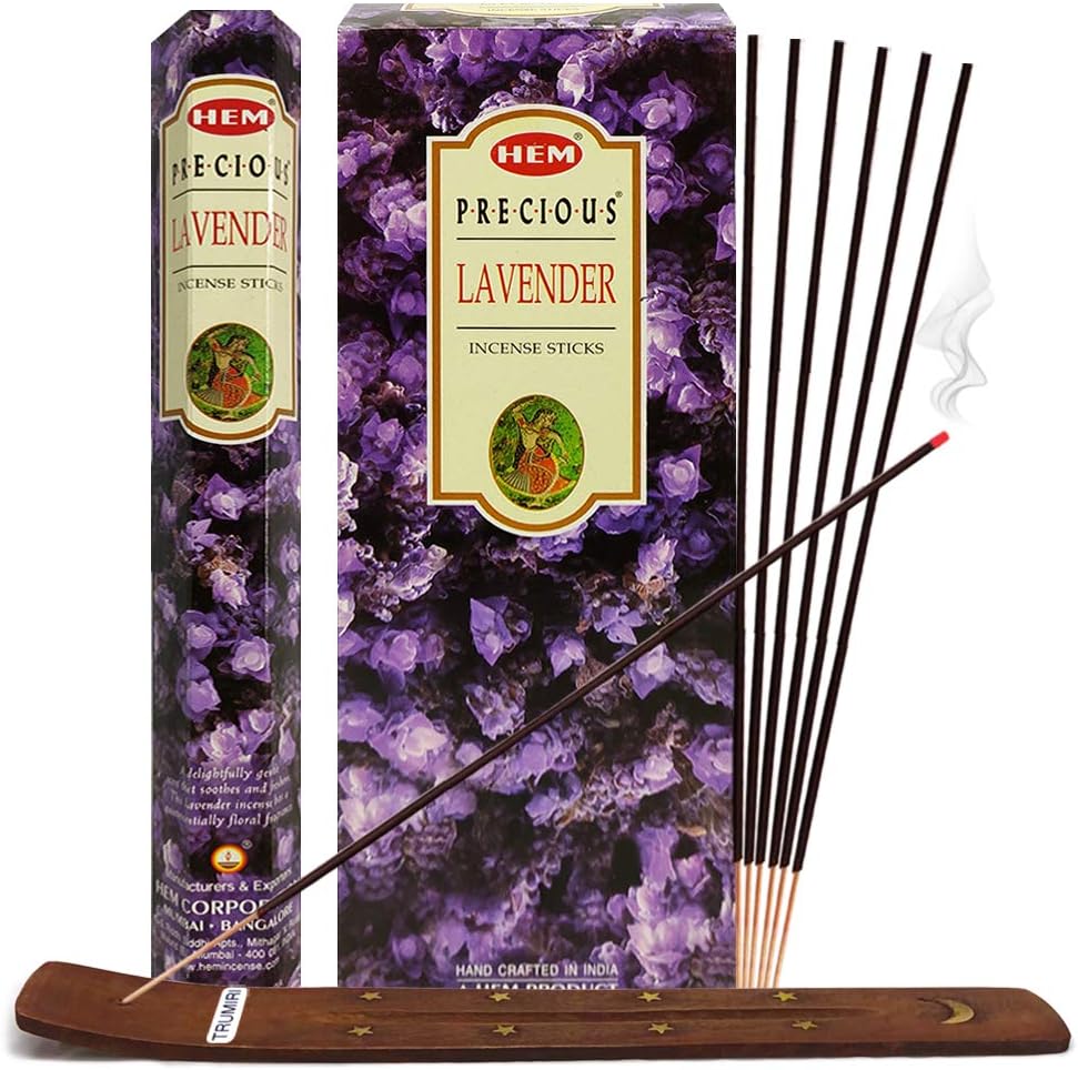 Trumiri Incense Stick Holder Bundle with Lavender Incense Sticks - Pack of 6