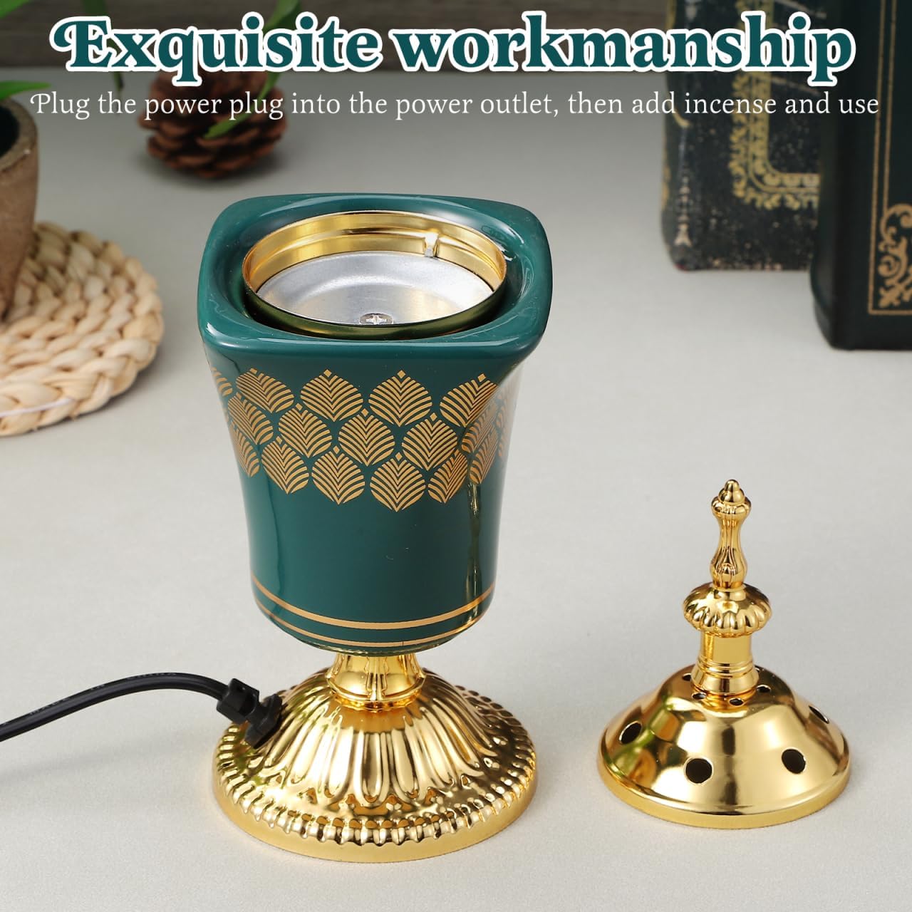 Cabilock Electric Incense Burner for Home Yoga Spa Office