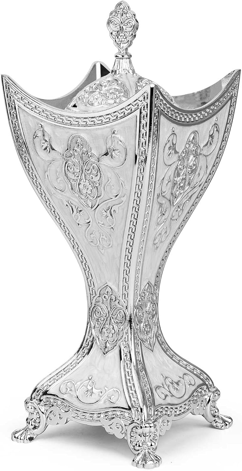 Bakhoor Incense Burner - 11 Inch Silver Trophy Shape