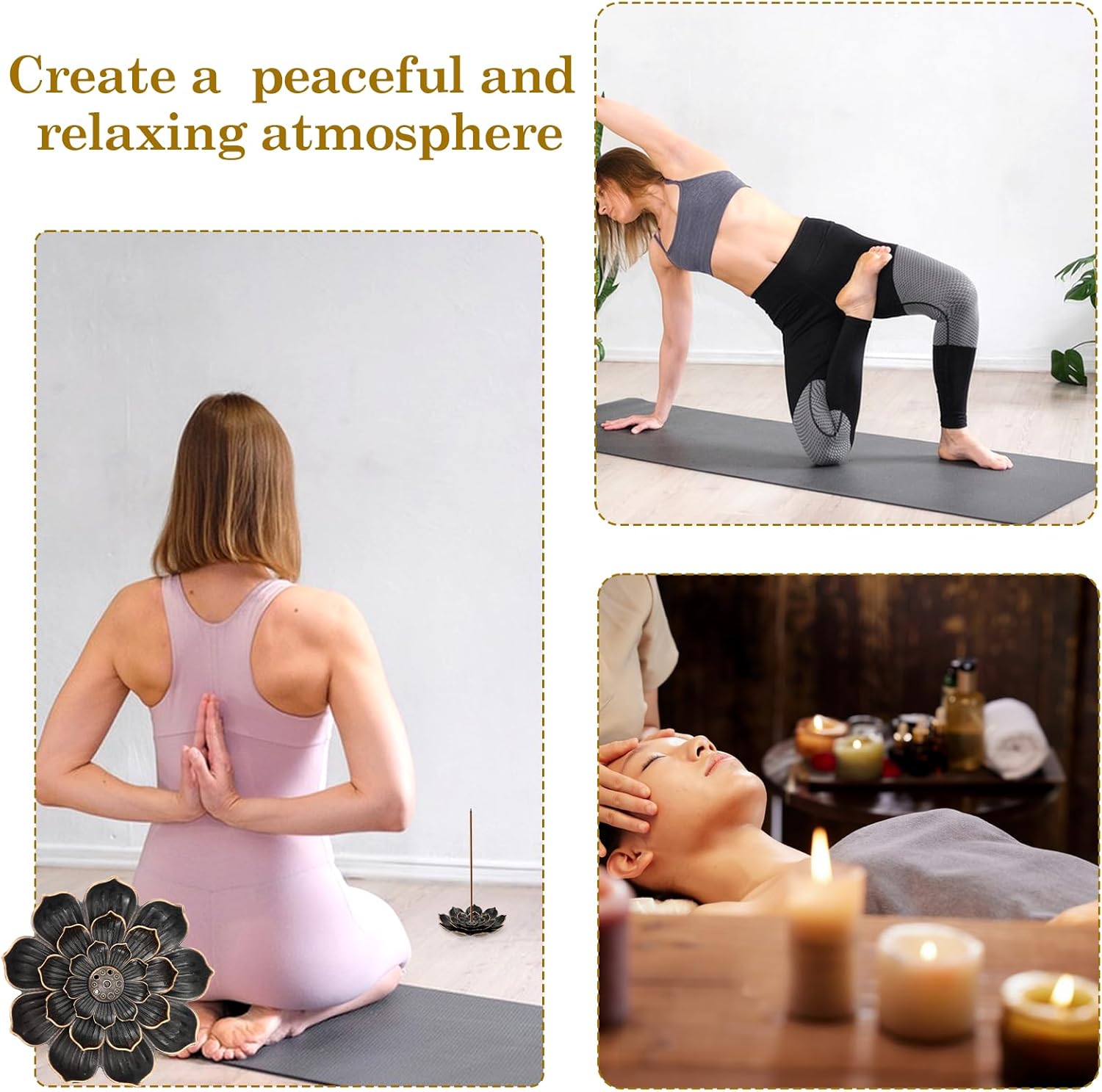 6 Pcs Lotus Incense Holders for Home Yoga Sauna SPA