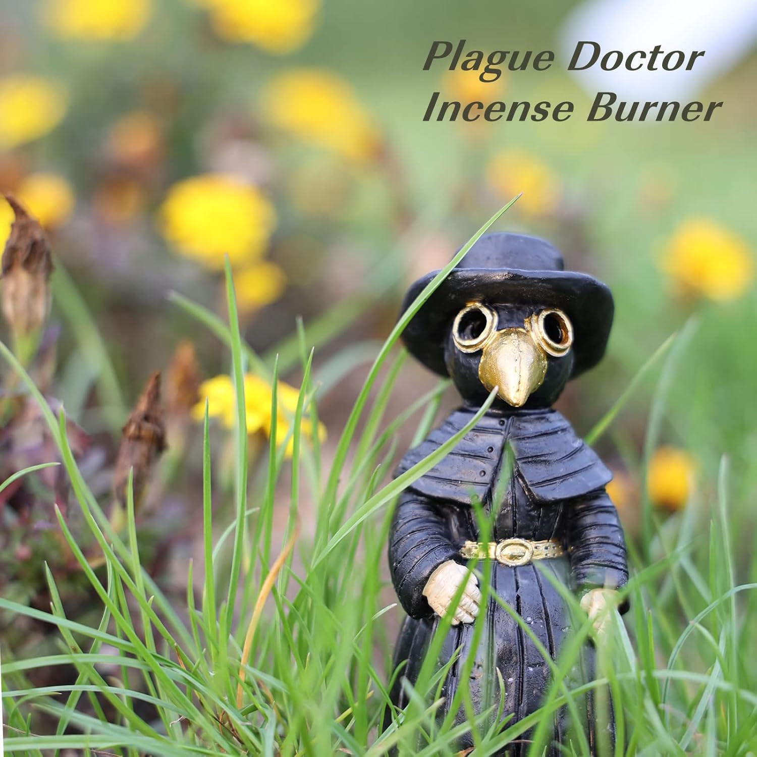 Plague Doctor Incense Burner with Smoky Eyes