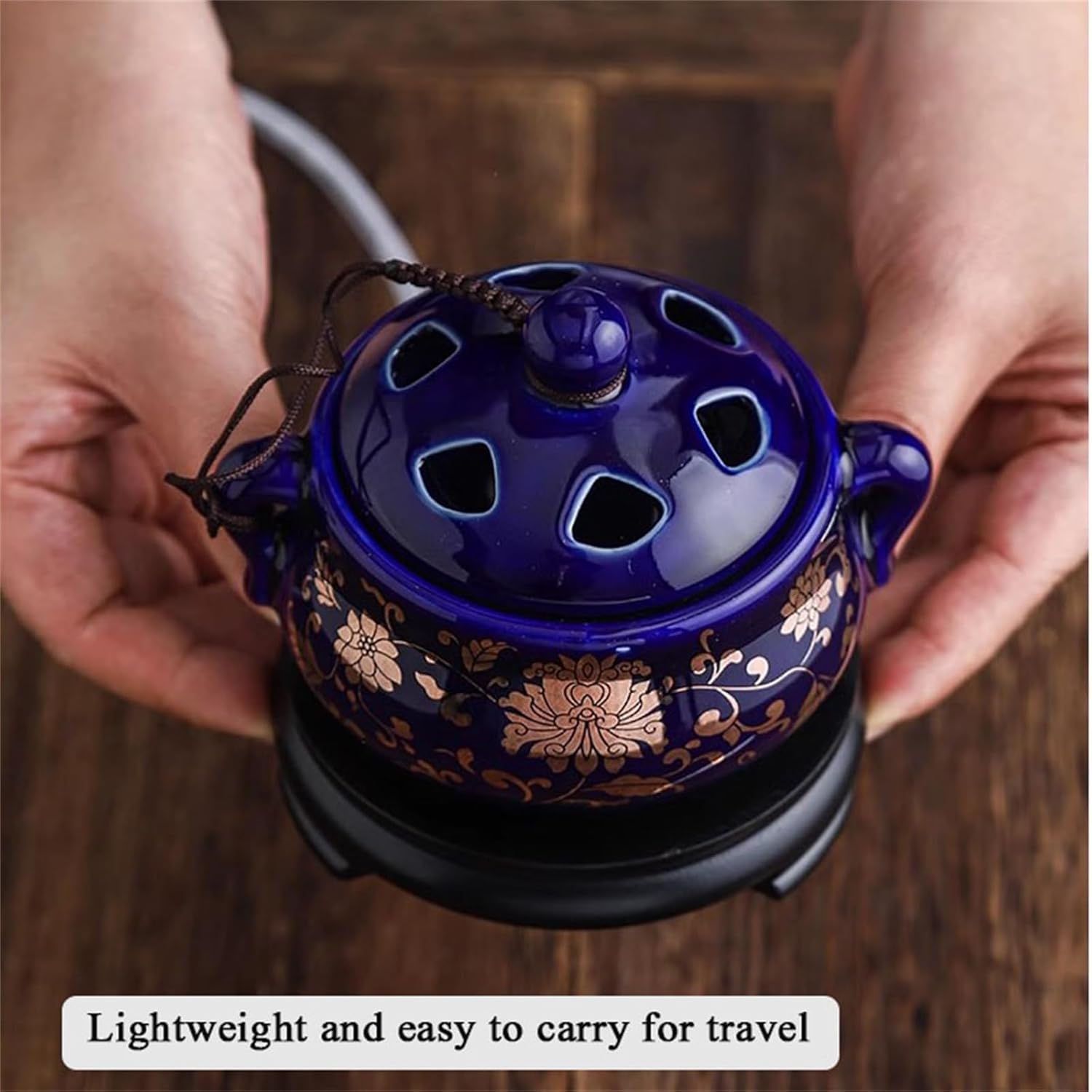 Electric Resin Burner with Timer and Adjustable Heat - Blue Gold