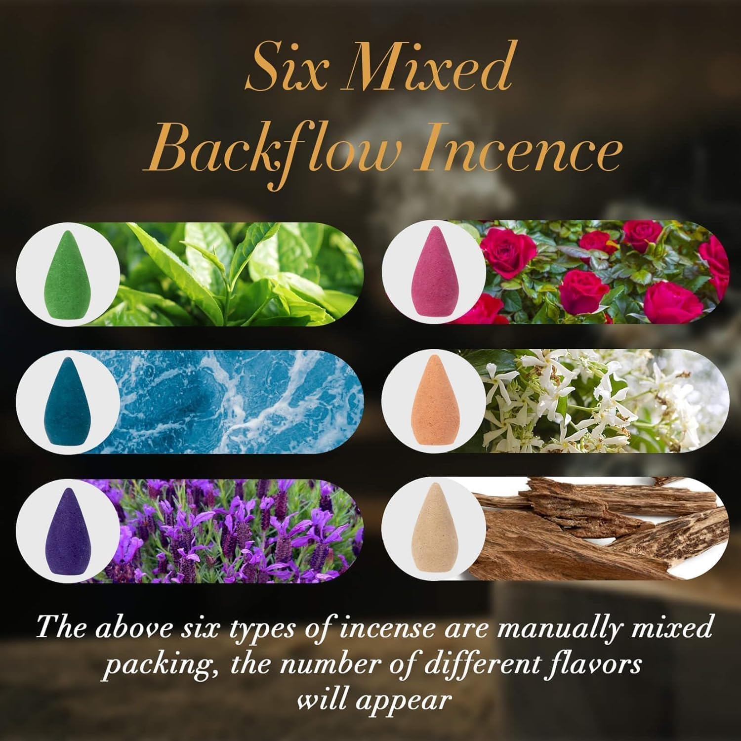 Sukh Waterfall Backflow Incense Cones 108PCS Set