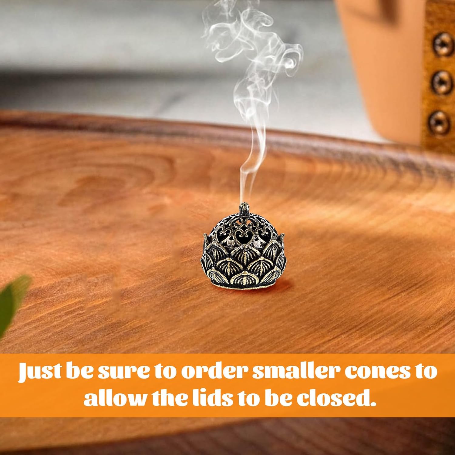 2Pcs Mini Lotus Incense Burner for Home Decor