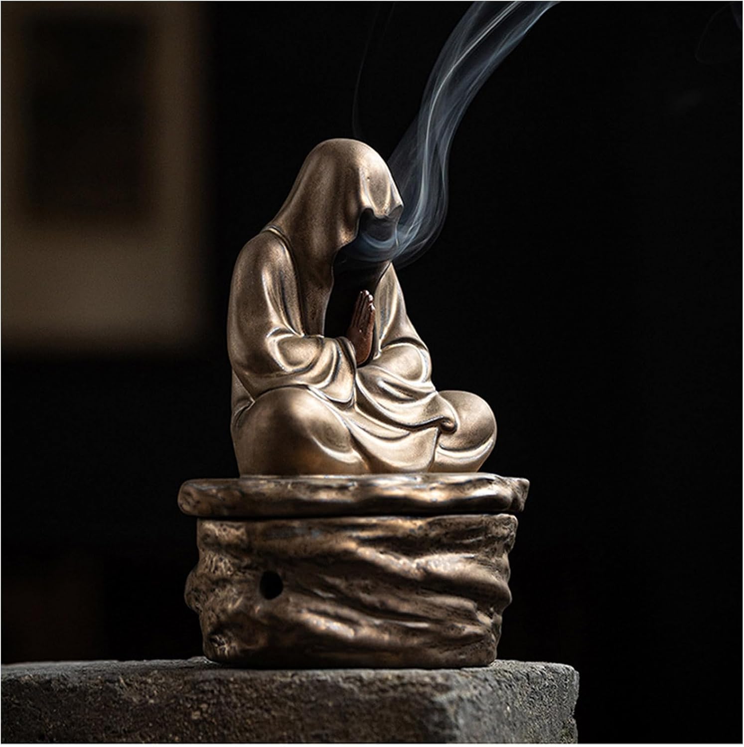 Cacukap Ceramic Zen Incense Holder with Buddha Statue