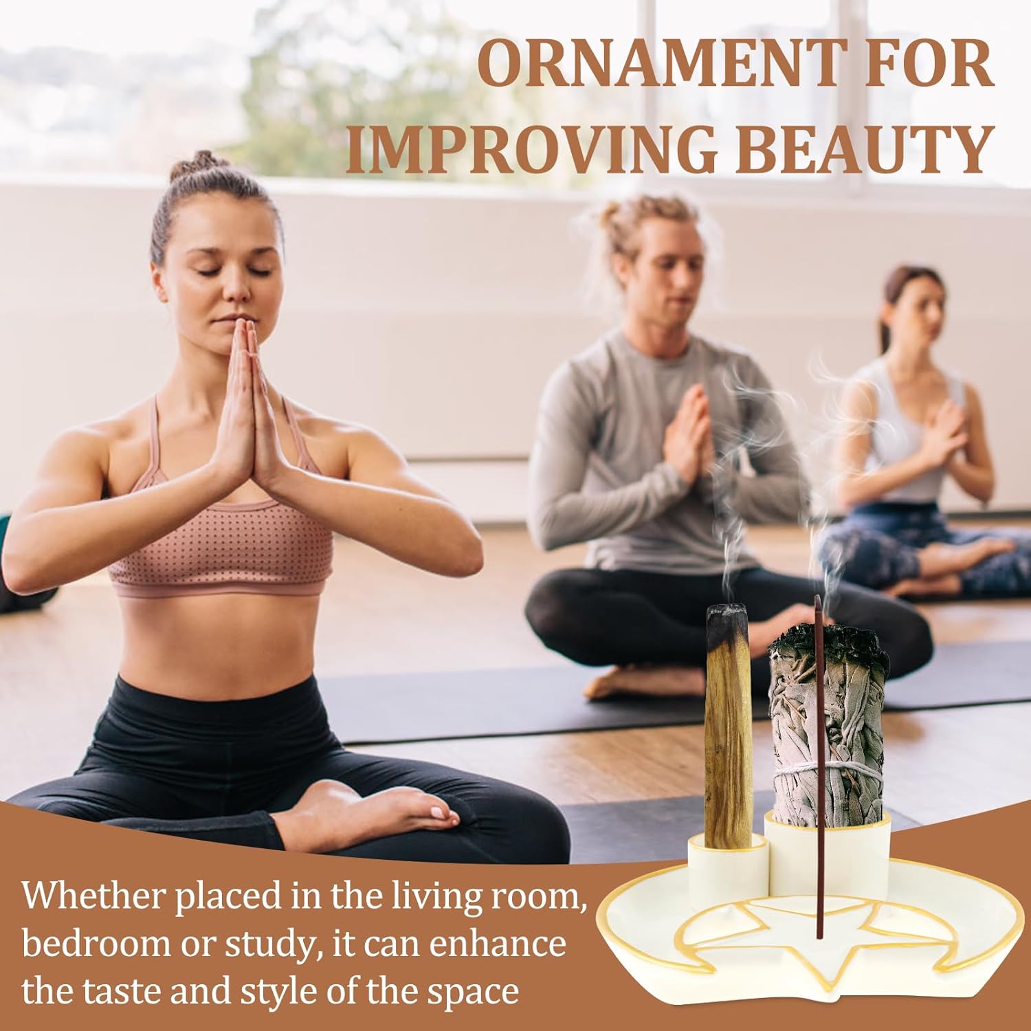 Multipurpose Incense and Candle Holder with Ash Catcher