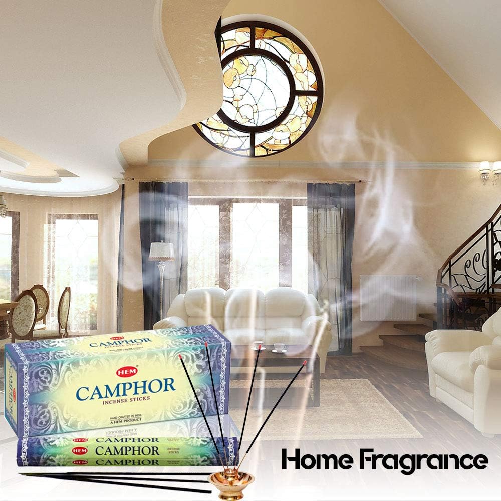 HEM Camphor Incense 6 Boxes of 20 Sticks