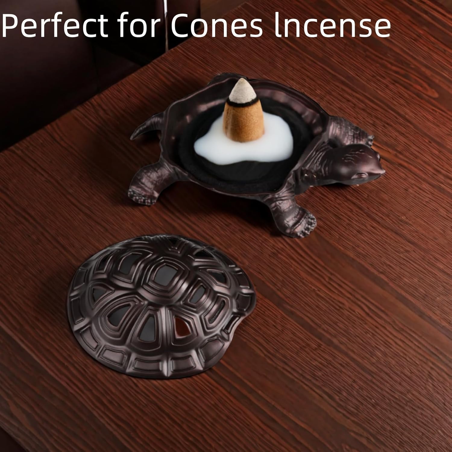 Vintage Metal Turtle Incense Burner with Stick Holder