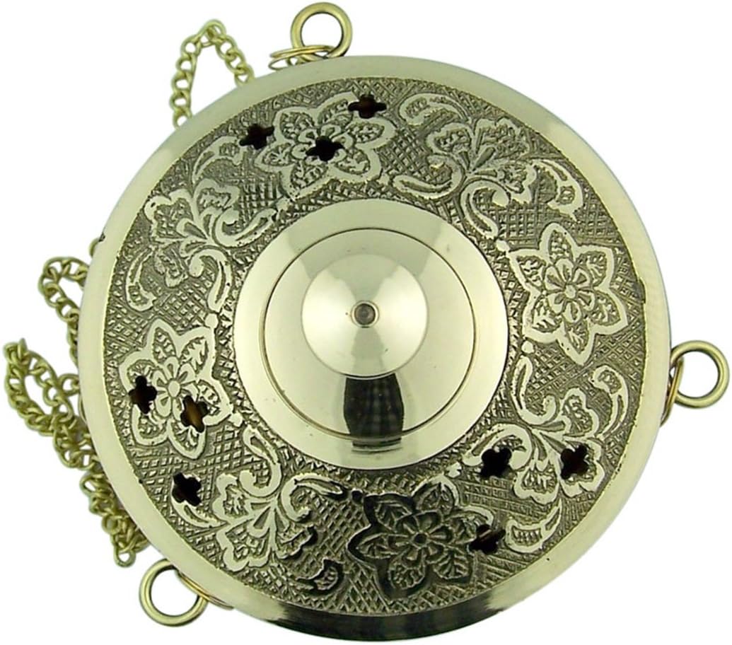 Religious Gifts Gold Plate Over Brass Incense Holder