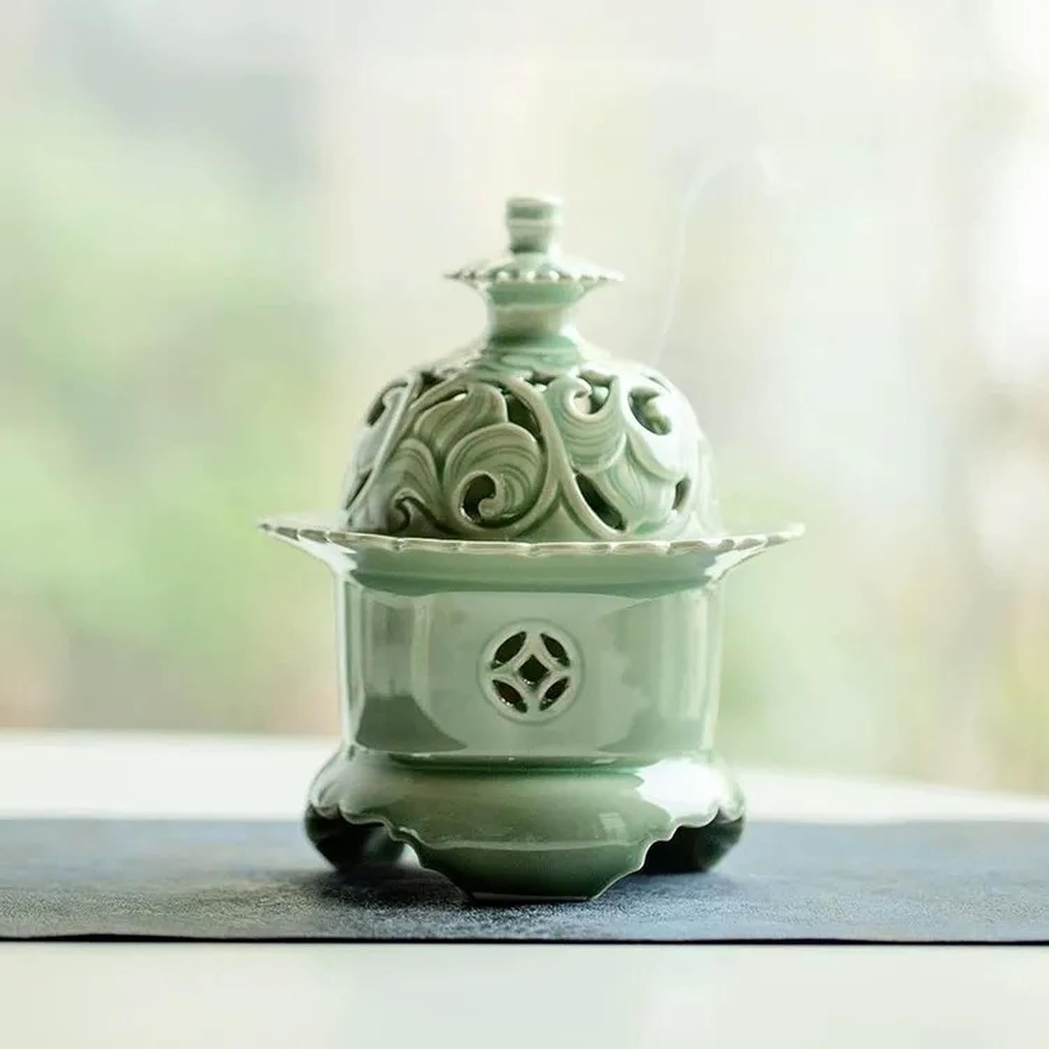 Hermit Life Celadon Three-Legged Incense Burner