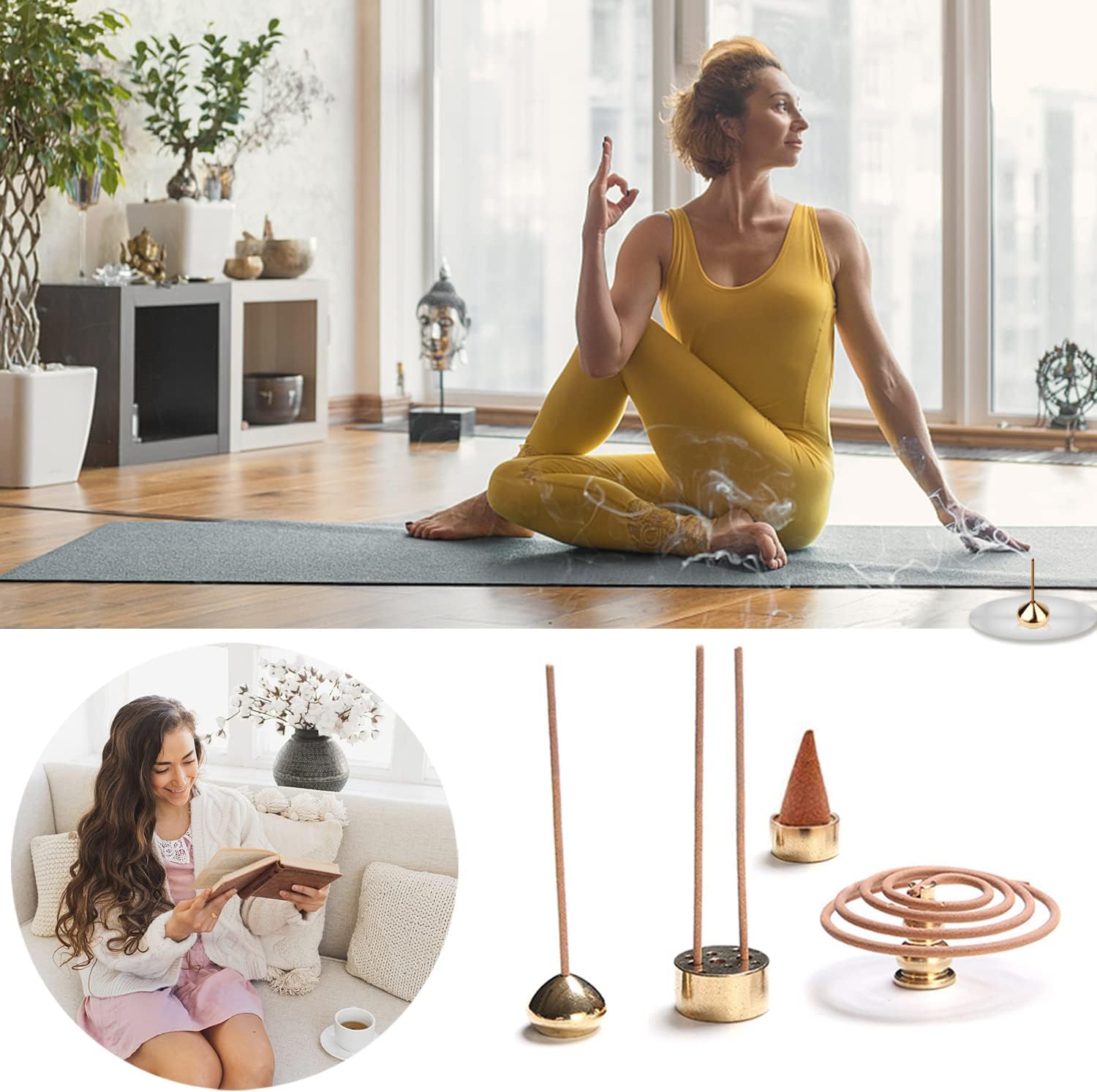 3 in 1 Brass Incense Holder with Easy Emptying Design