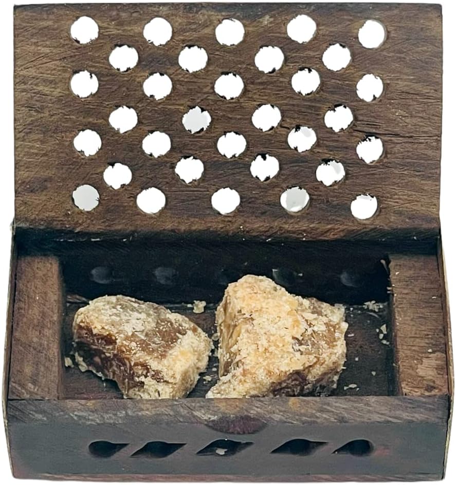 Golden Amber 10 Grams with Rosewood Box for Meditation and Purification
