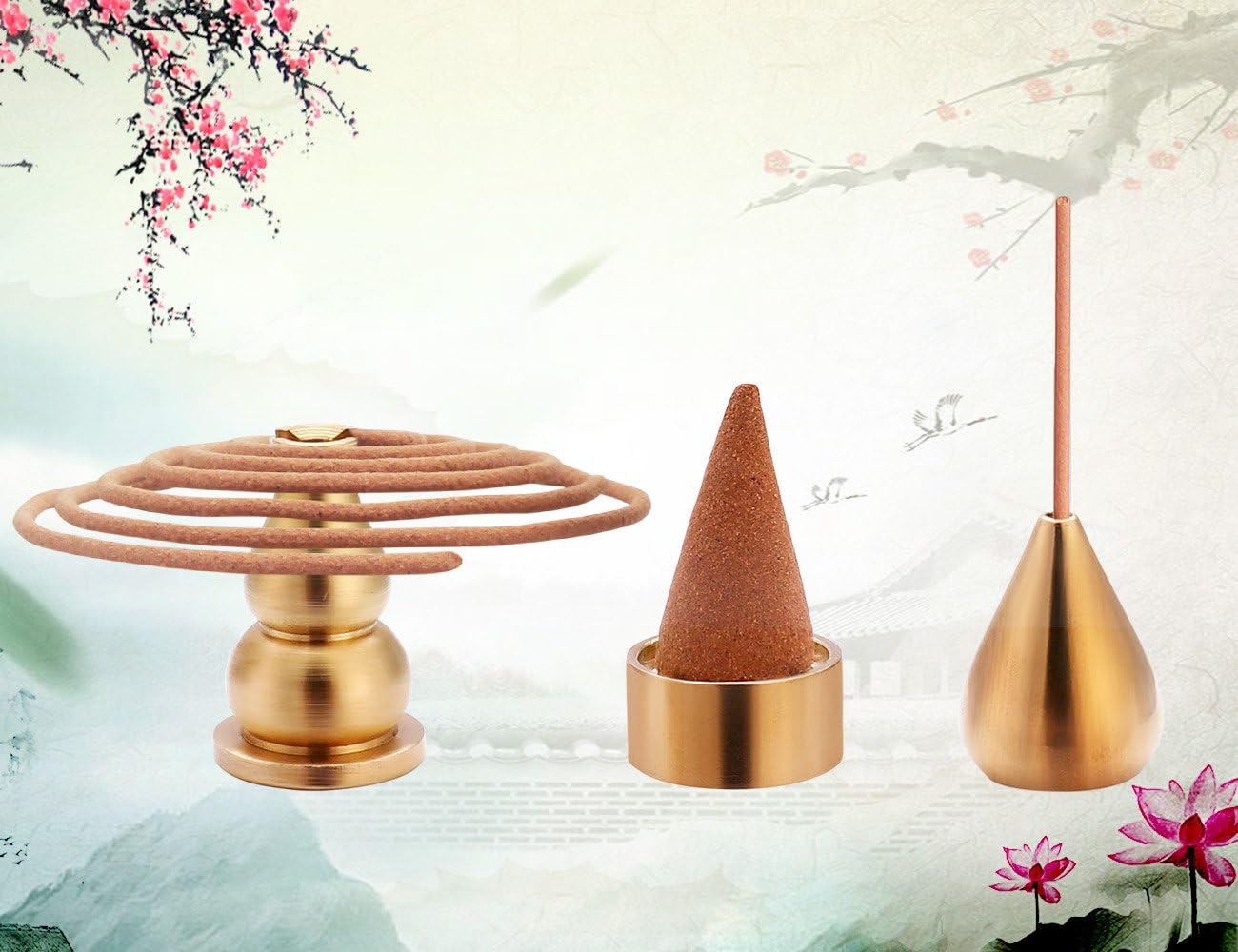 Chenshuo Brass Incense Burner with 3 Styles