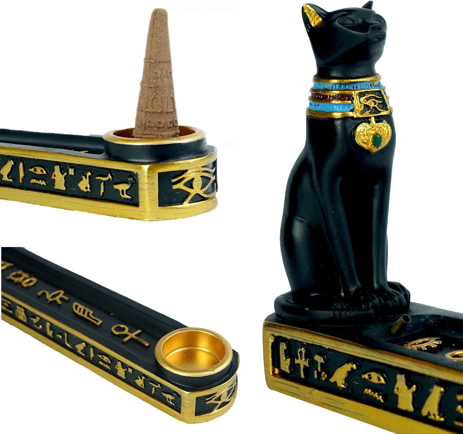 OwMell Egyptian Incense Holder with Ash Catcher