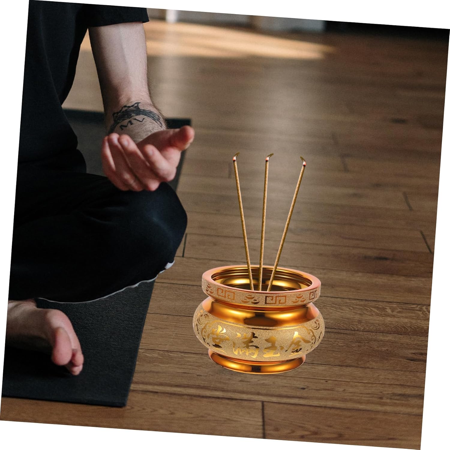 Amosfun Buddha Ceramic Incense Burner for Home and Meditation