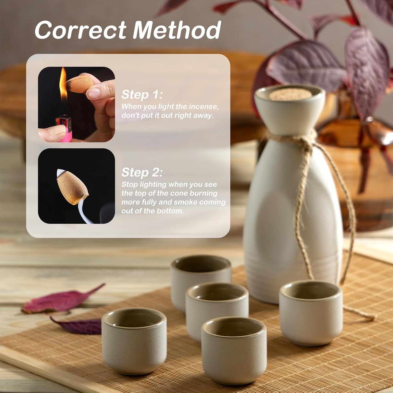 110Pcs Backflow Incense Cones with 6 Natural Scents