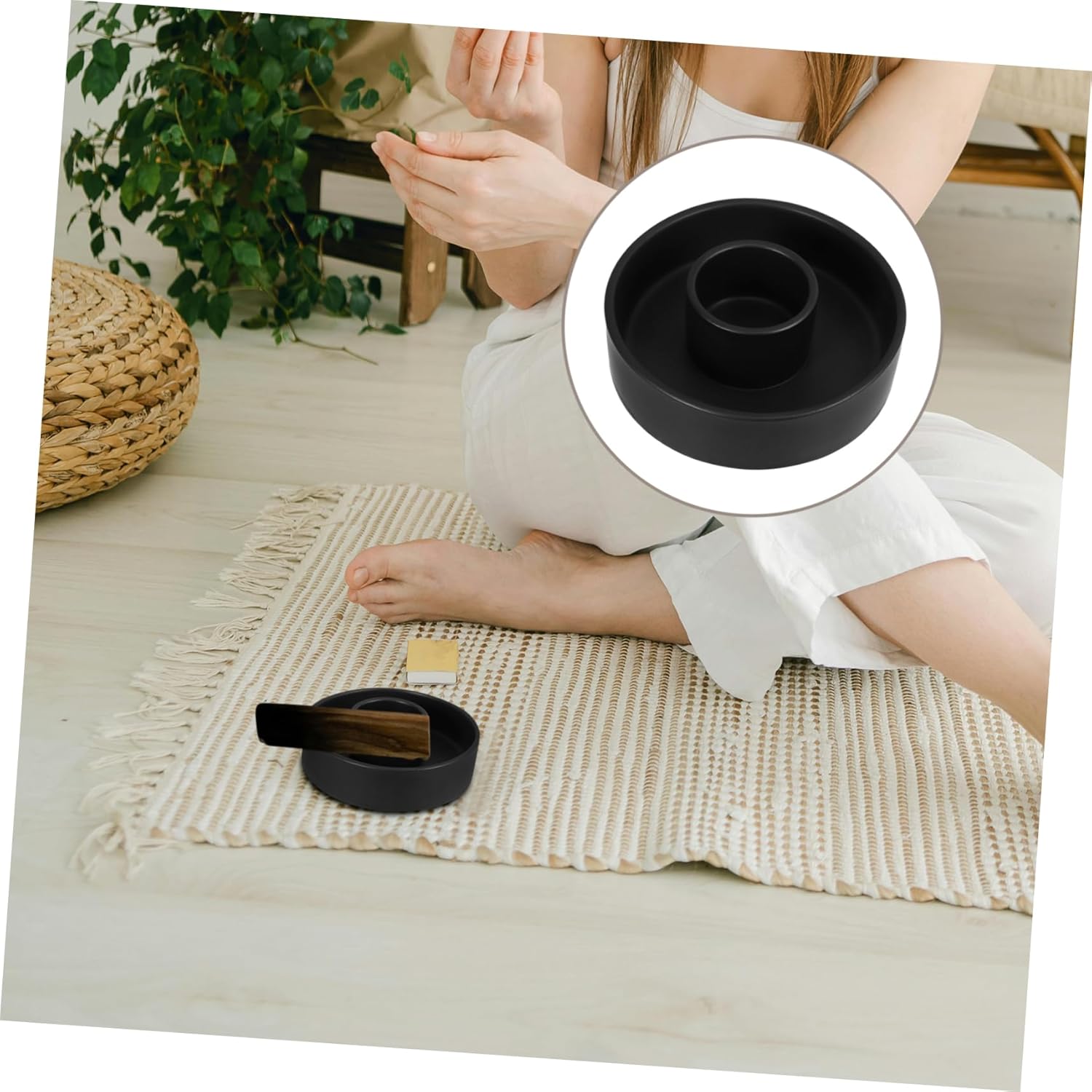 Elegant Ceramic Smudge Bowl and Candle Holder for Home Decor