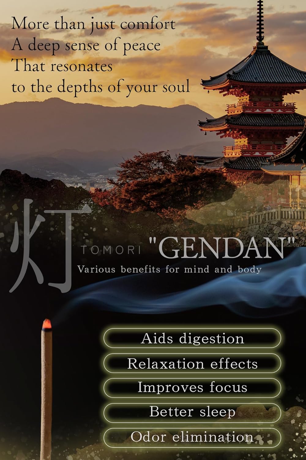 TOMORI Premium Japanese Sandalwood Incense Sticks 60 Count