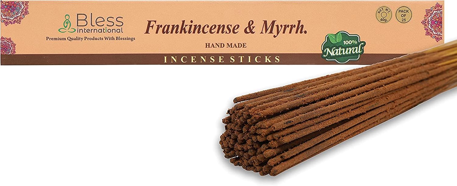 Bless Frankincense and Myrrh Natural Handmade Incense Sticks 25 Sticks