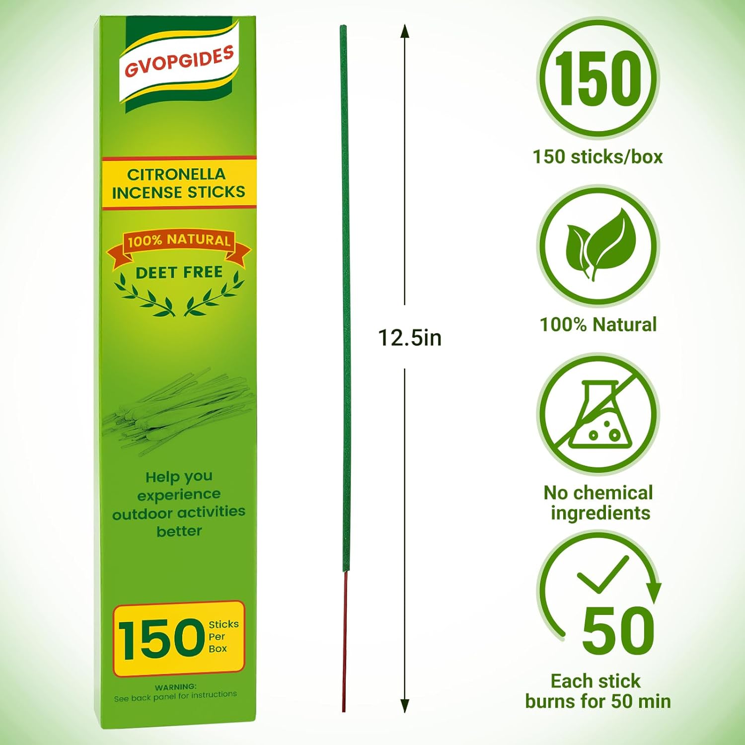 Citronella Incense Sticks 150 Pcs Natural Oil