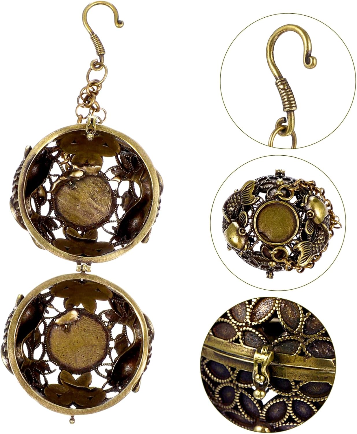 IMIKEYA Copper Incense Hanging Ball Holder