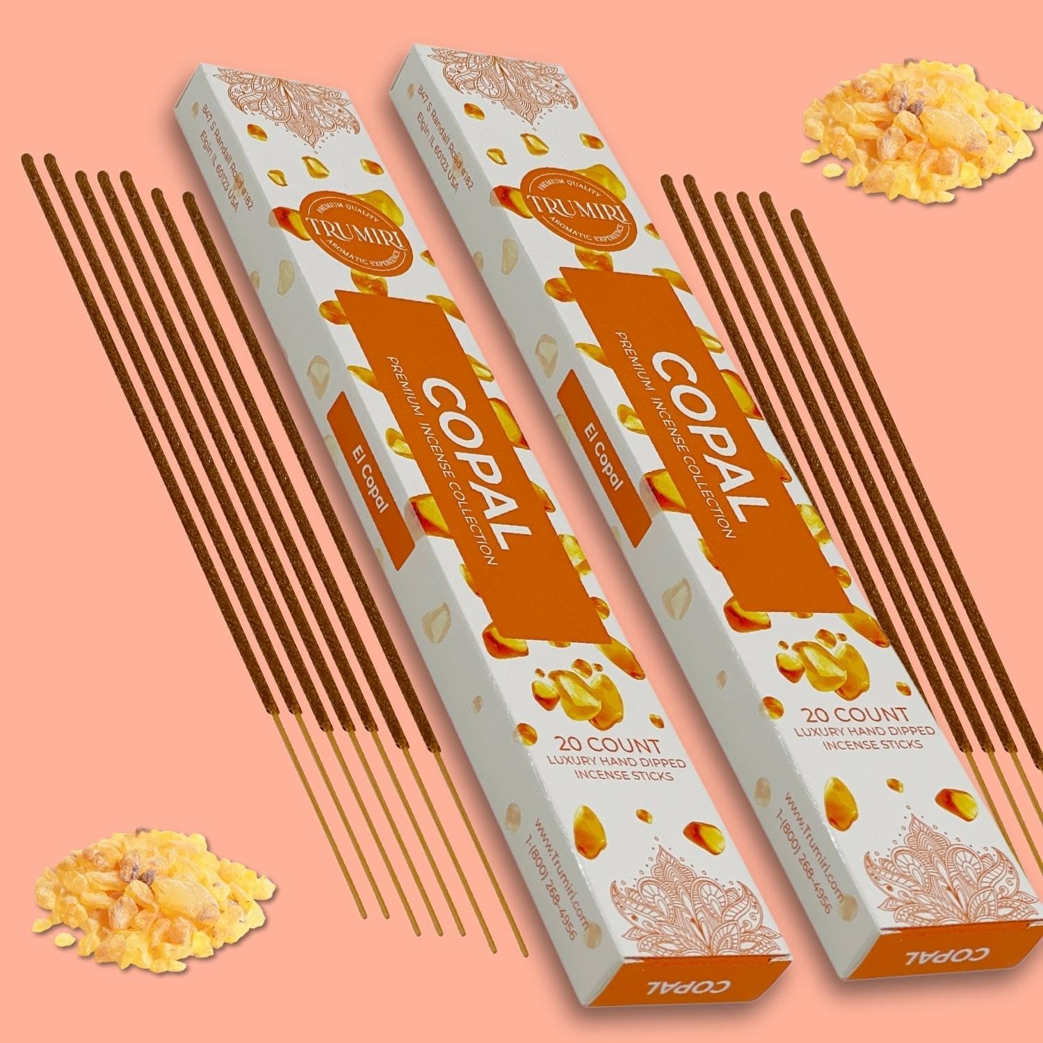 TRUMIRI Copal Incense Sticks - 40 Sticks Dual Pack