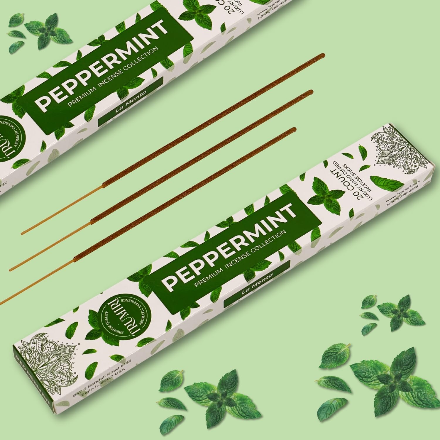 Peppermint Incense Sticks - 40 Sticks Dual Pack