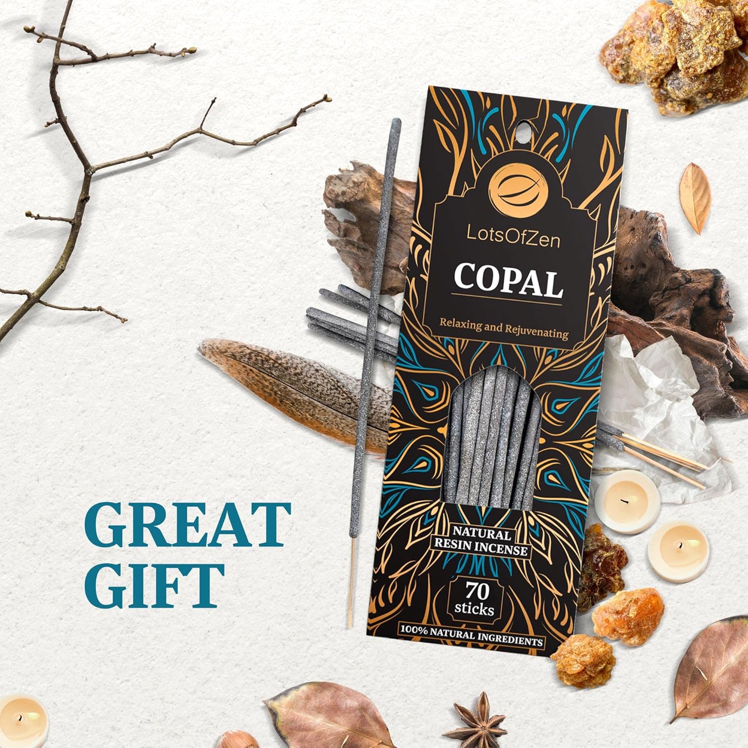 Lots Of Zen Copal Incense Sticks Smudge Kit 70 Pcs