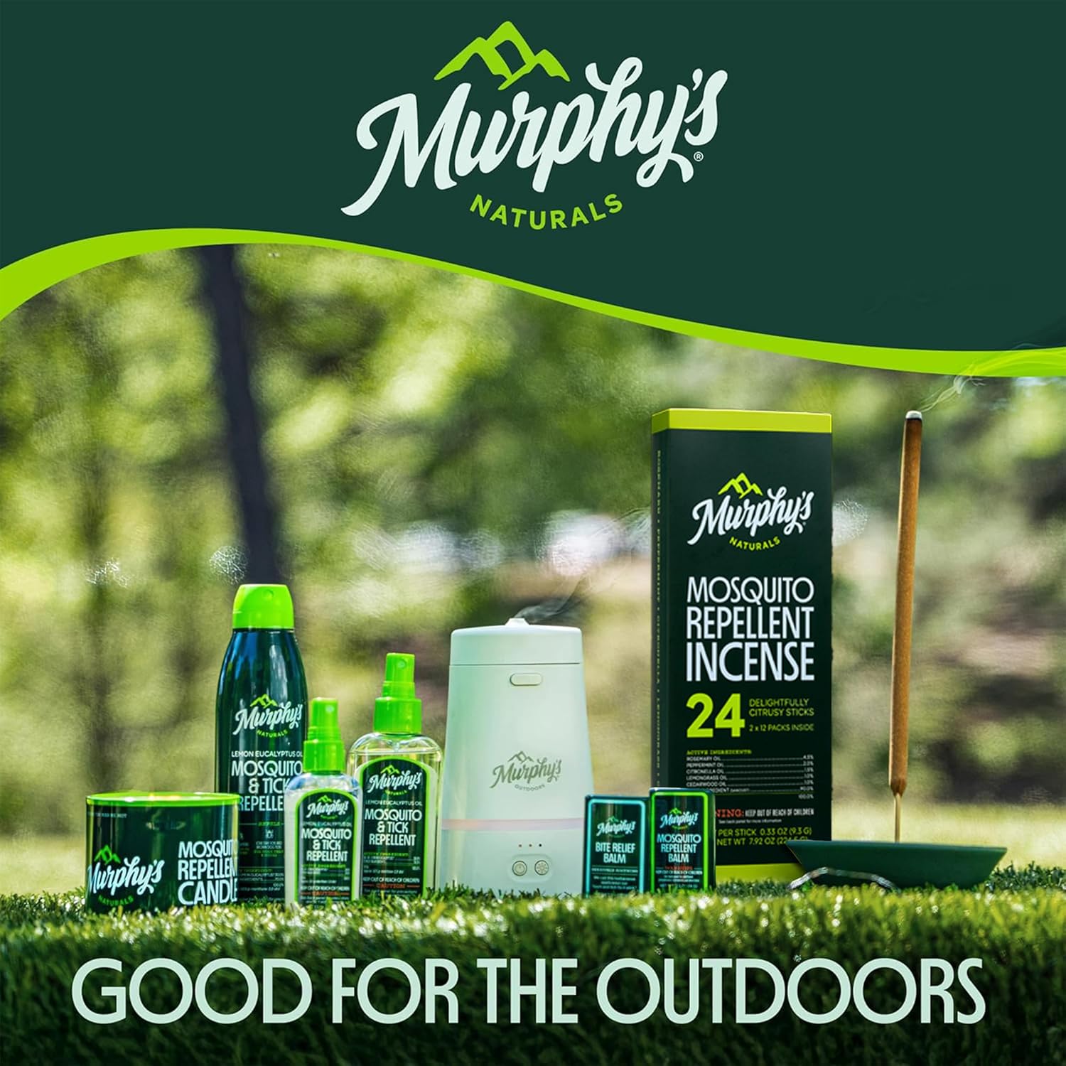 Murphys Naturals Stoneware Incense Stick Holder Forest Green 45 Inch