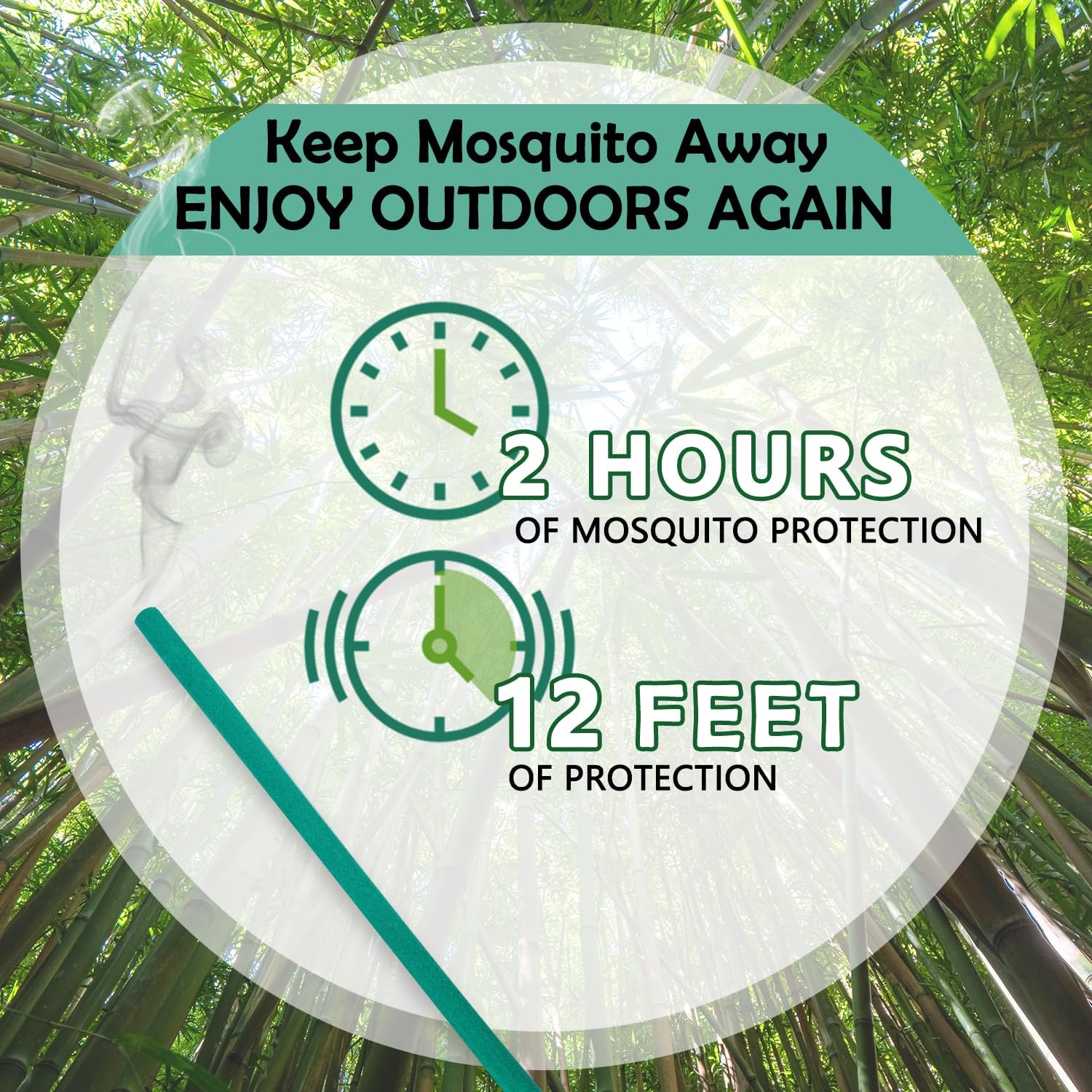 Qualihome 24 Pcs Deet Free Mosquito Repellent Incense Sticks