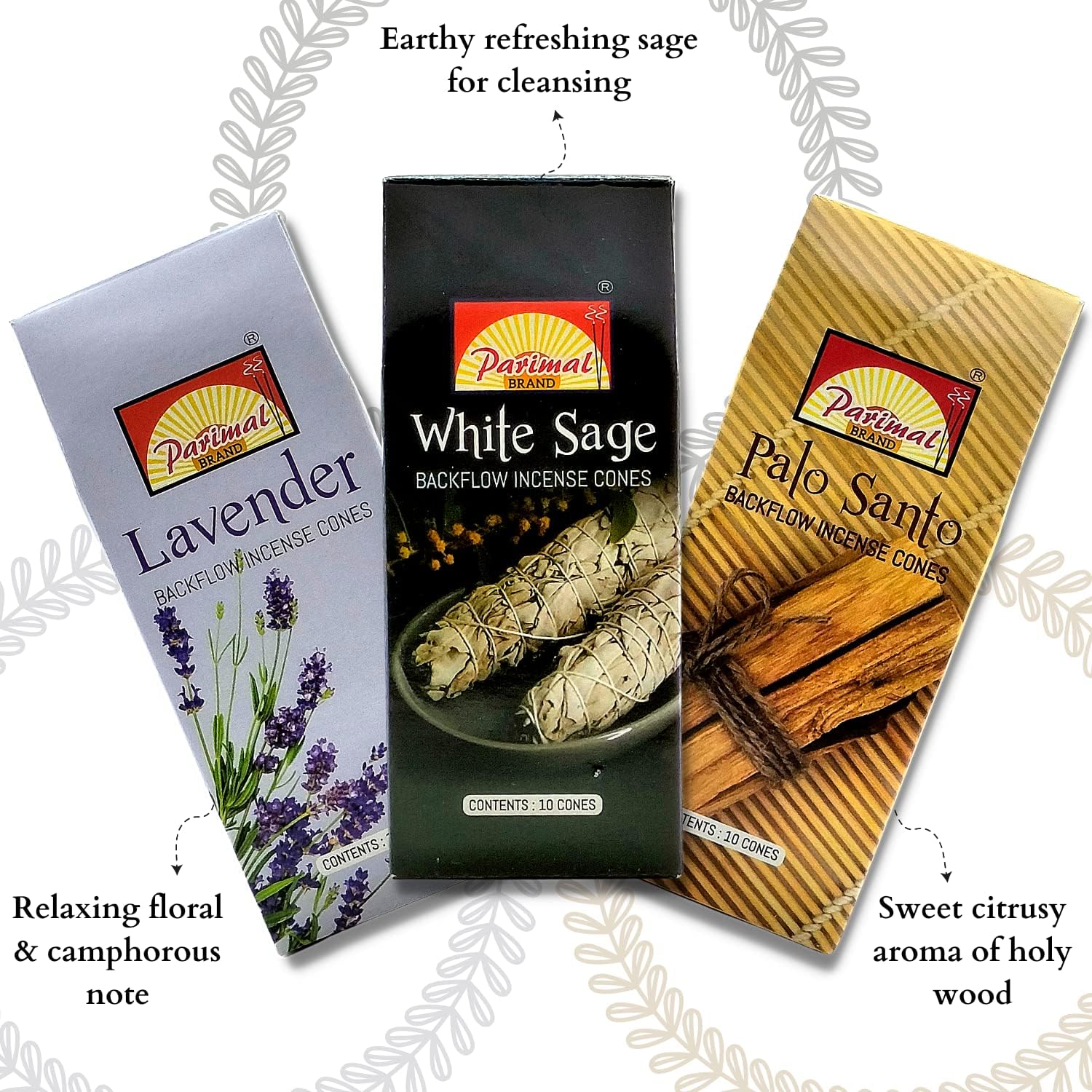 Calmveda Backflow Incense Cones - 10 Variants 100 Cones