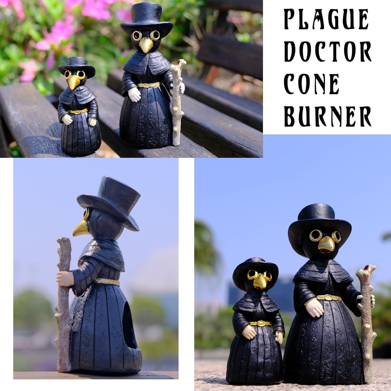 2025 Upgrade Plague Doctor Incense Holder Handmade Resin Decoration for Home and Stress Relief