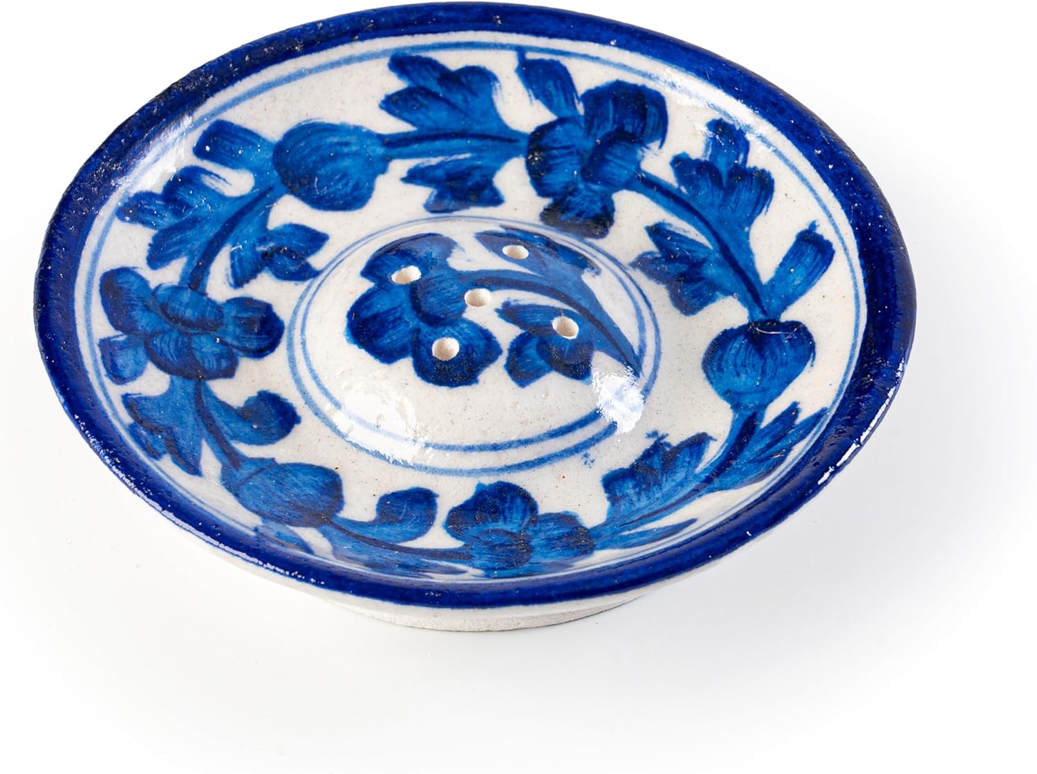 Blue Pottery Agarbatti Stand Ceramic Plate with Holes
