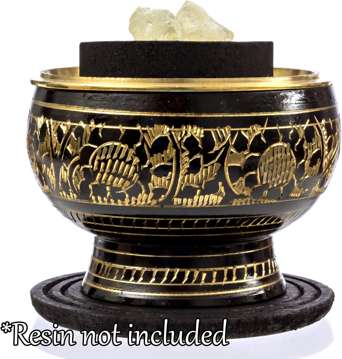 Black Brass Incense Holder - 2 Inch Tall for Resin Cones Meditation