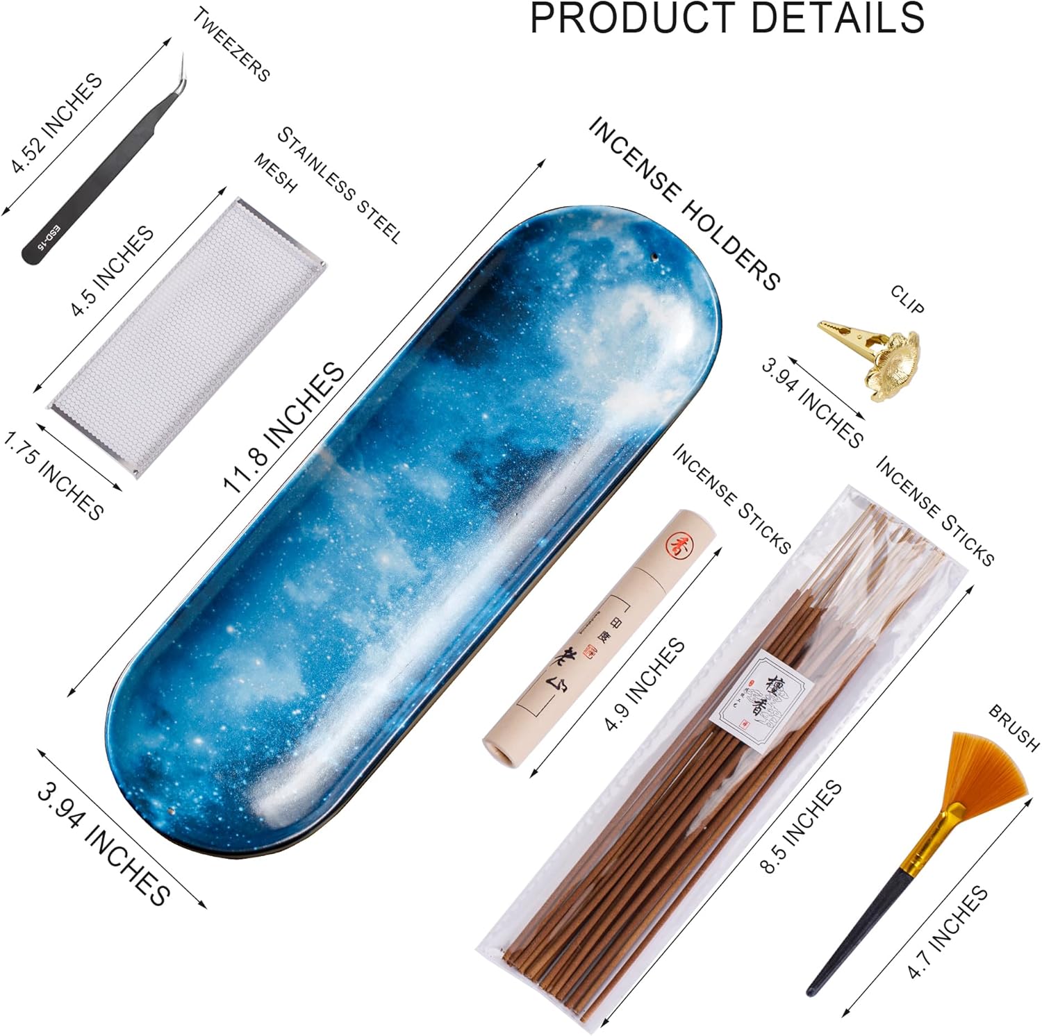 Ceremony Porcelain Incense Holder with 60 Sticks