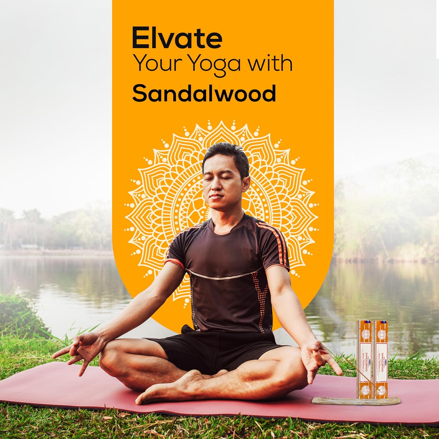 Satya Sandalwood Incense Sticks 180gm with Holder Bundle