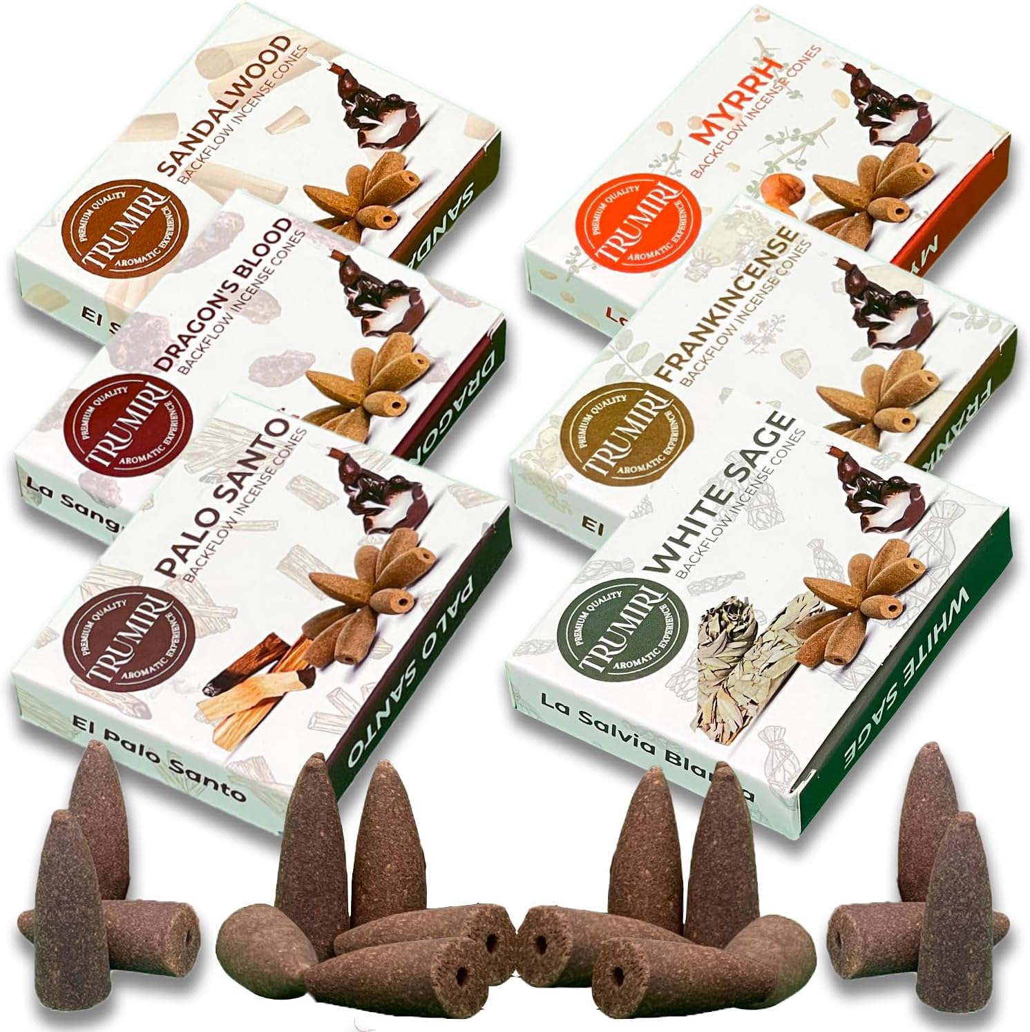 TRUMIRI Woody Backflow Incense Cones for Waterfall