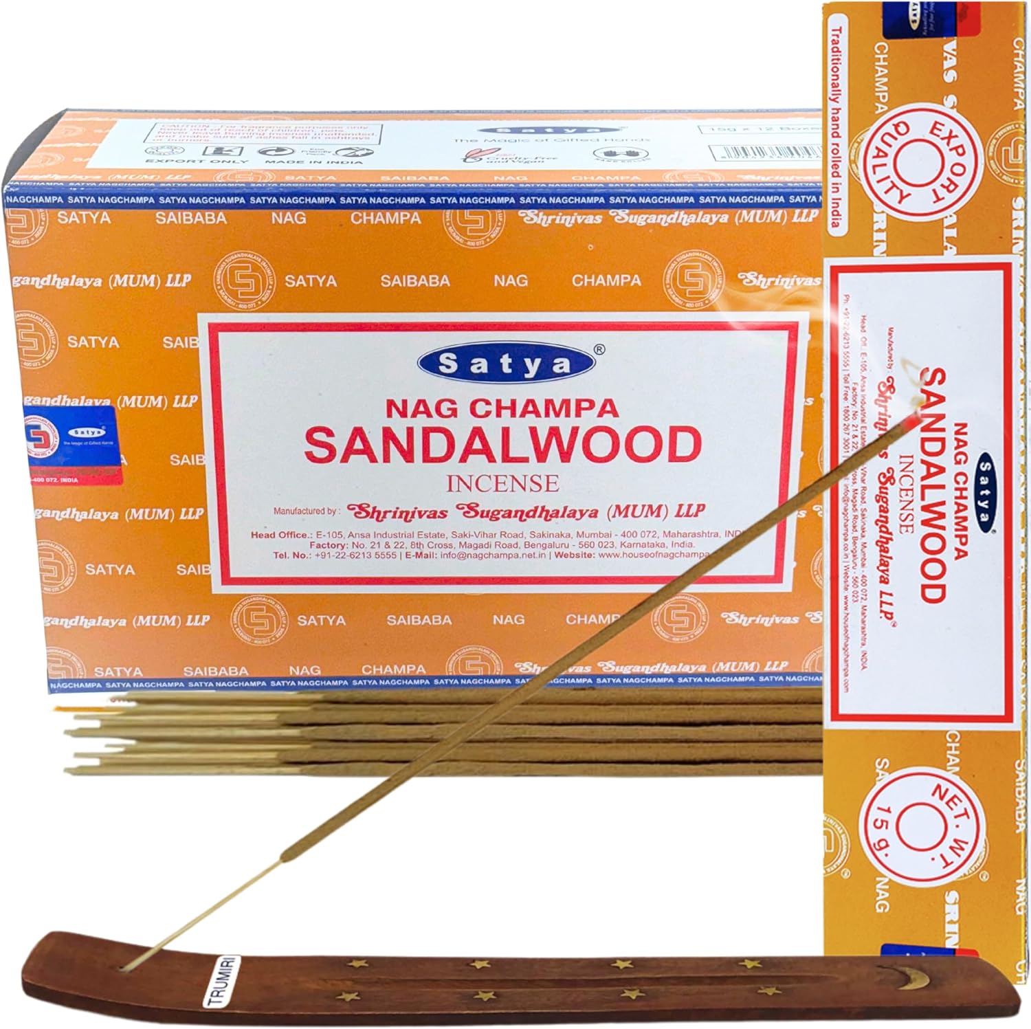 Sandalwood Incense Sticks and Holder Bundle