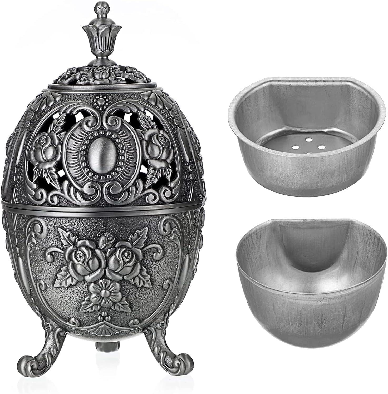 JUXYES Vintage Incense Burner Holder with Ash Catchers