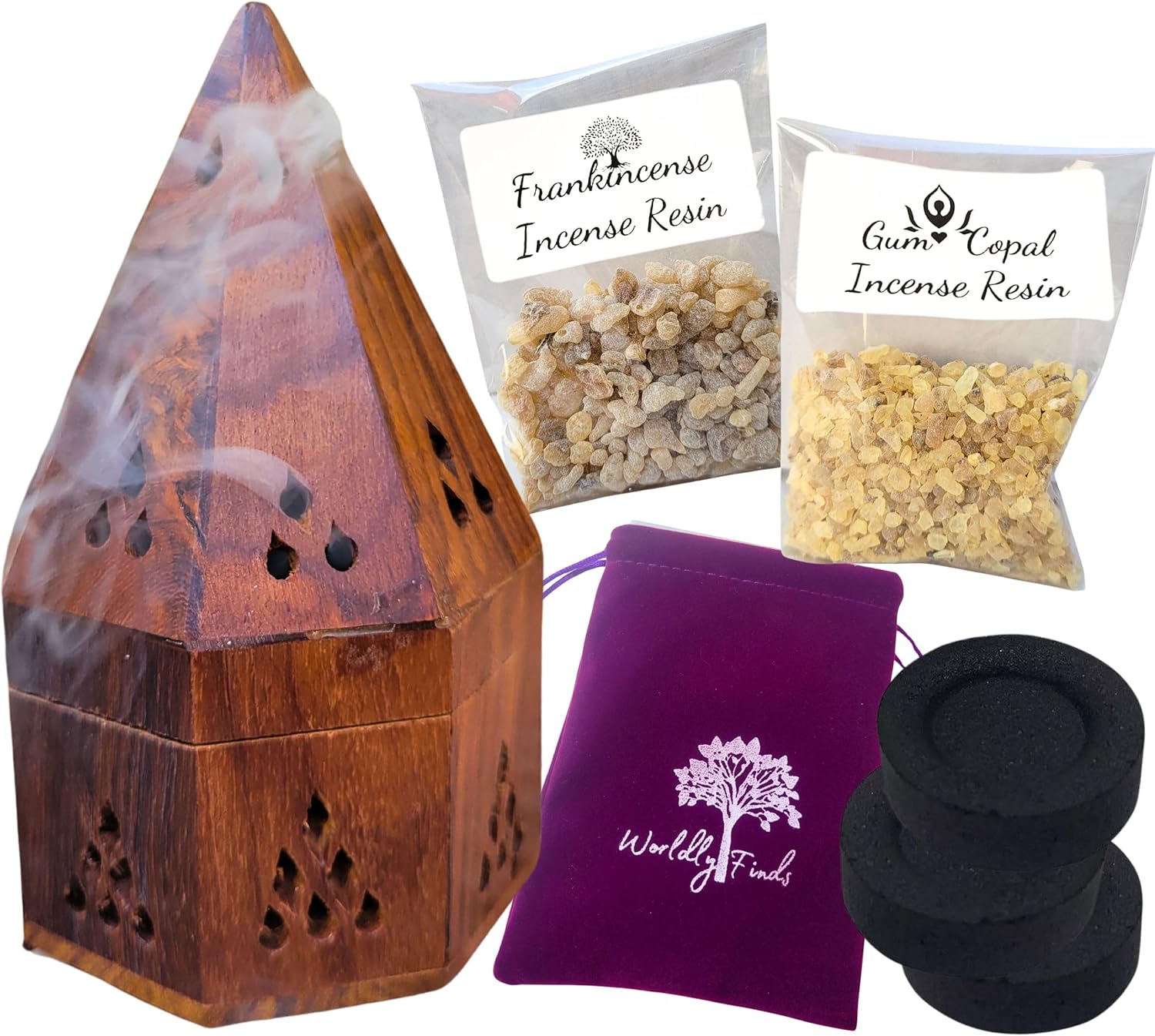Worldly Finds Resin Incense Burner Kit Starter Set