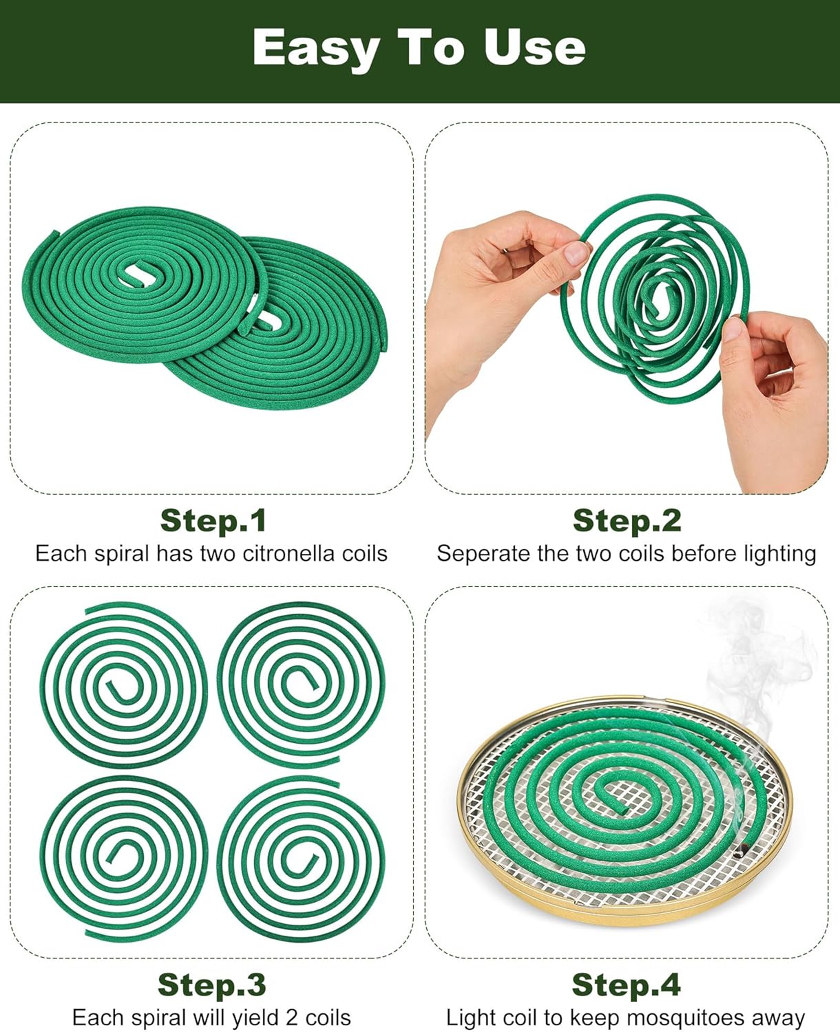 Elmeplh Mosquito Repellent Coils - 20 Coils with Stand