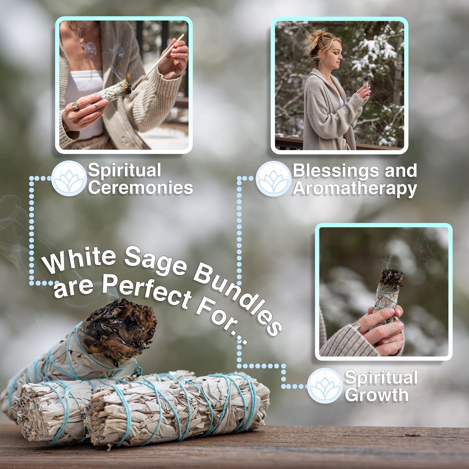 Handcrafted 4 Inch White Sage Sticks for Cleansing and Spiritual Rituals
