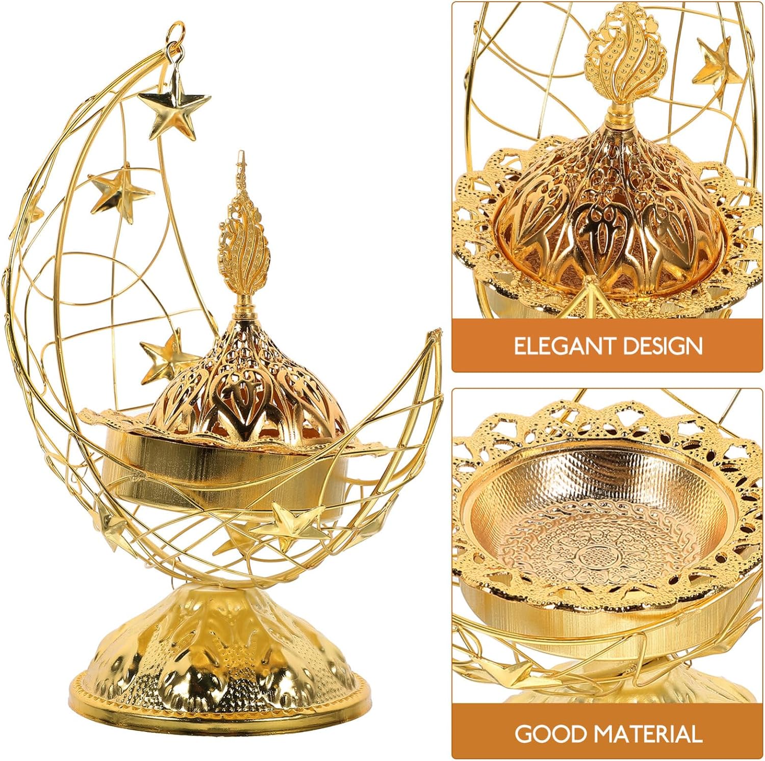 IMIKEYA Vintage Metal Incense Burner Aroma Lamp
