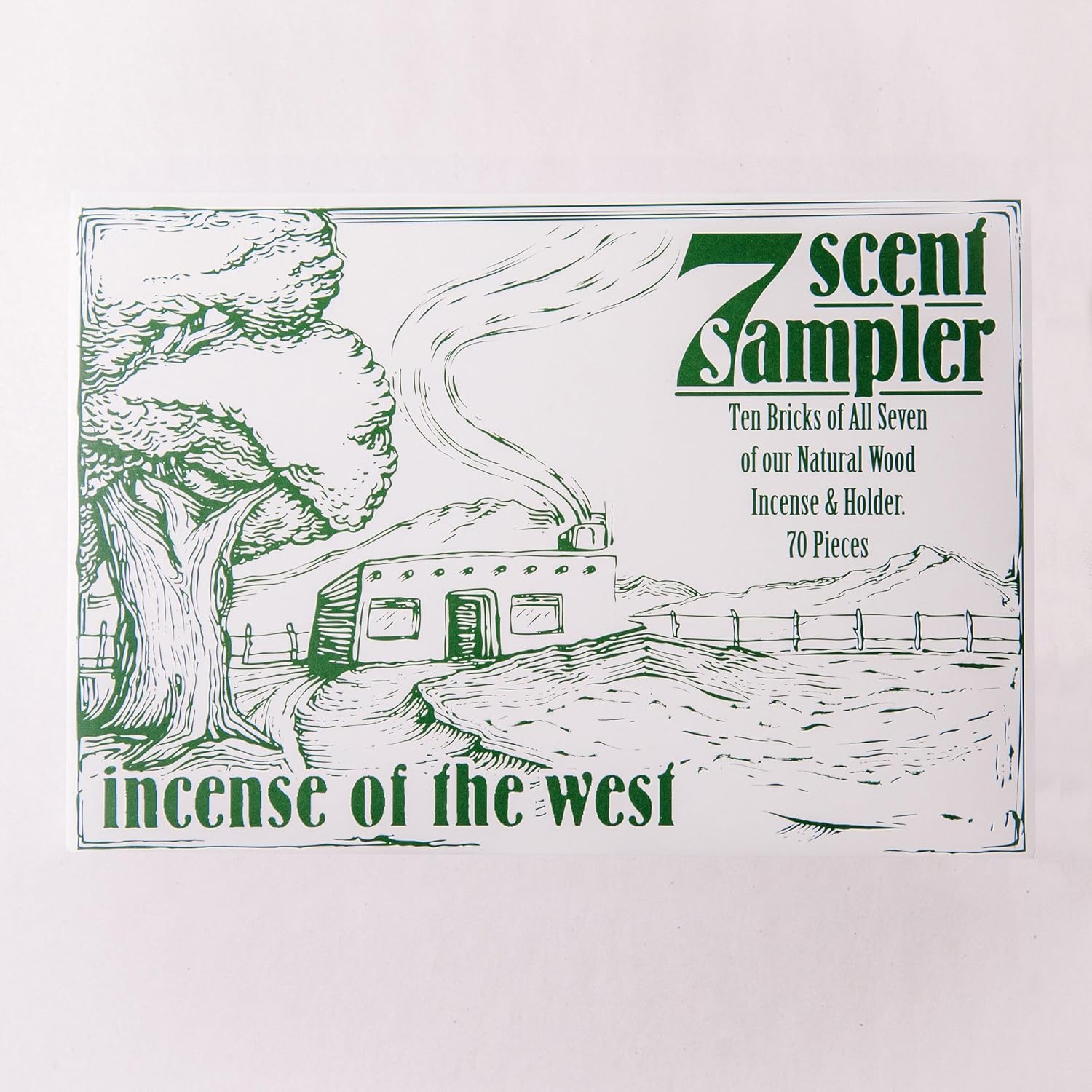 7 Natural Wood Incense Sample Set with Burner - Made in the USA