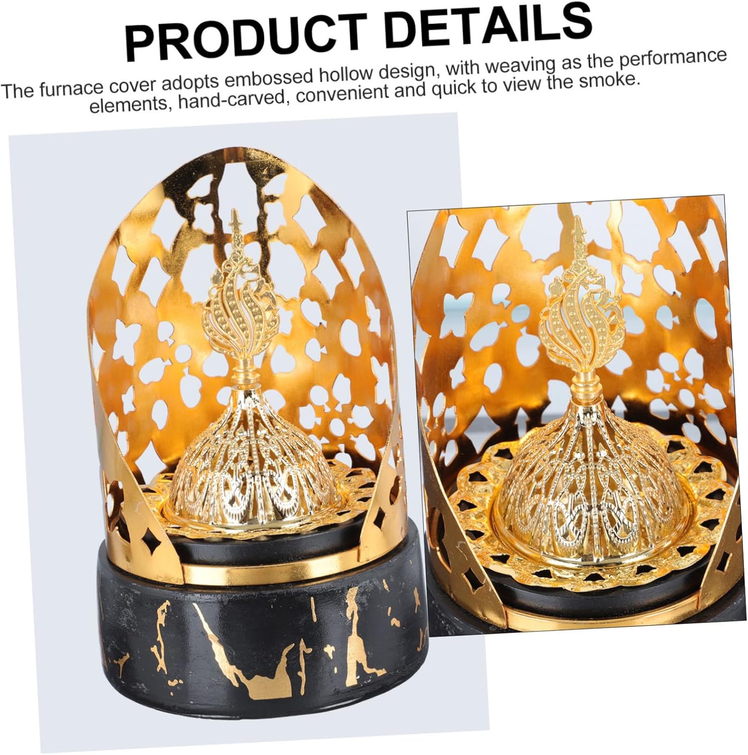 ABOOFAN Incense Burner with Bakhoor Holder Home Decor Aromatherapy Desktop Office Alloy Tray